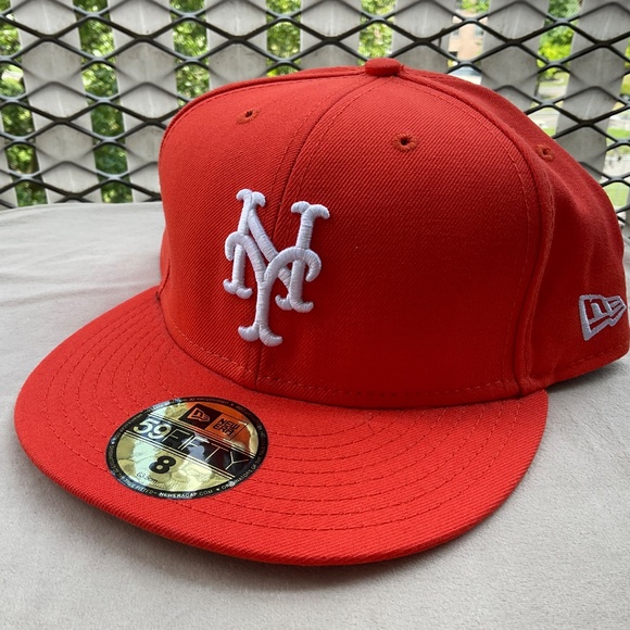 New Era New York Mets RARE ORANGE HOME Fitted cap size 8 - Picture 2 of 8